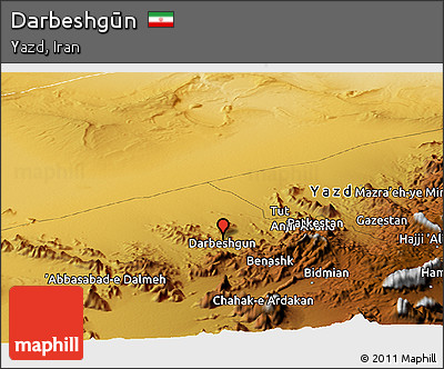 Physical Panoramic Map of Darbeshgūn