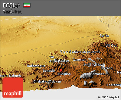 Physical Panoramic Map of Dīālat