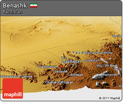 Physical Panoramic Map of Benashk