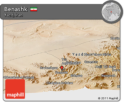 Satellite Panoramic Map of Benashk