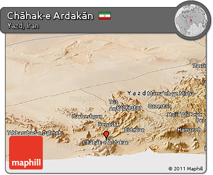 Satellite Panoramic Map of Chāhak-e Ardakān