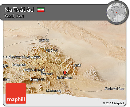 Satellite Panoramic Map of Nafīsābād
