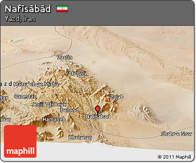 Satellite Panoramic Map of Nafīsābād