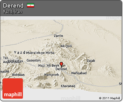 Shaded Relief Panoramic Map of Derend
