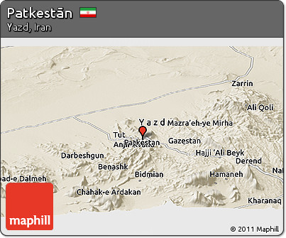 Shaded Relief Panoramic Map of Patkestān