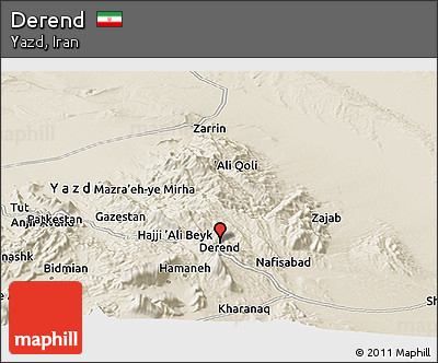 Shaded Relief Panoramic Map of Derend