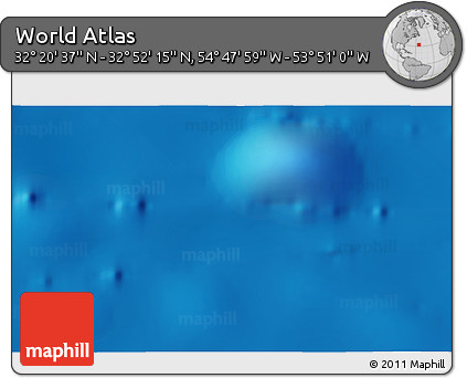 Shaded Relief 3D Map of the Area around 32° 36' 26" N, 54° 19' 30" W