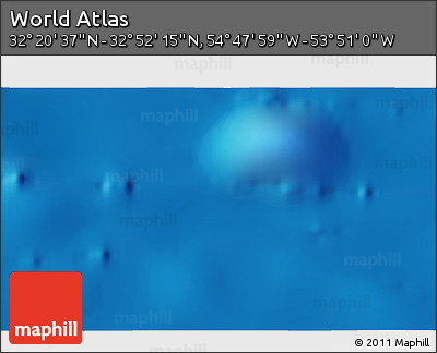Shaded Relief 3D Map of the Area around 32° 36' 26" N, 54° 19' 30" W