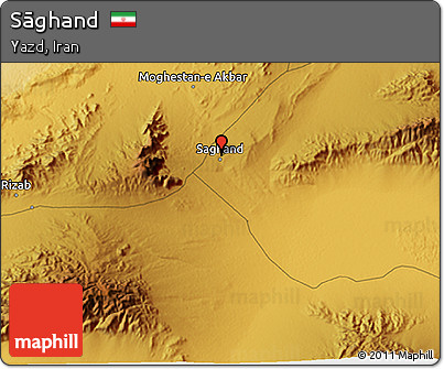 Physical 3D Map of Sāghand