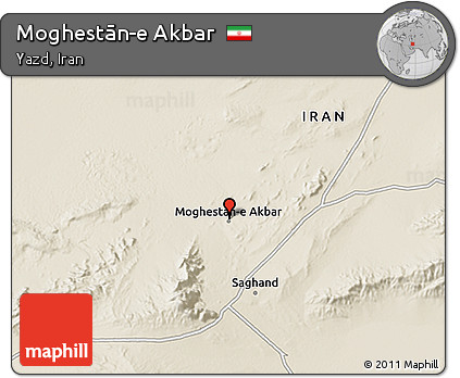 Shaded Relief 3D Map of Moghestān-e Akbar