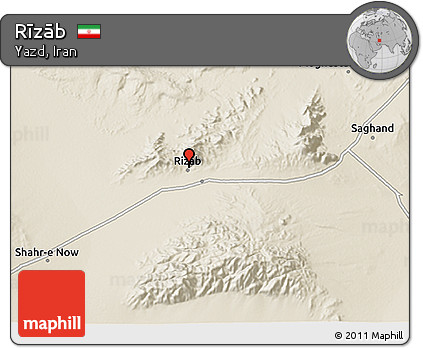 Shaded Relief 3D Map of Rīzāb