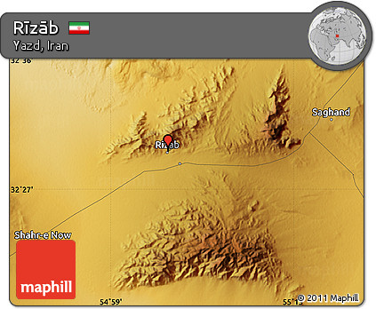 Physical Map of Rīzāb