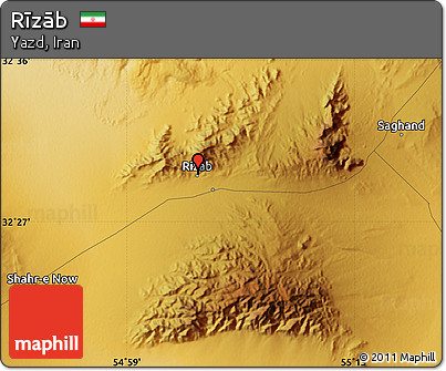 Physical Map of Rīzāb