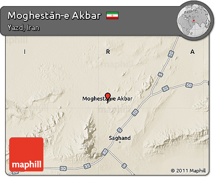 Shaded Relief Map of Moghestān-e Akbar