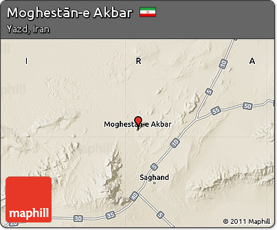 Shaded Relief Map of Moghestān-e Akbar