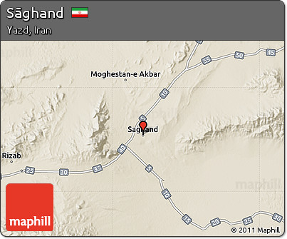 Shaded Relief Map of Sāghand