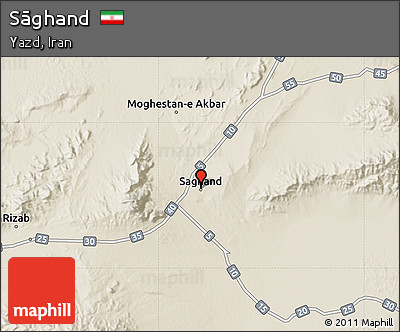 Shaded Relief Map of Sāghand