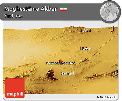 Physical Panoramic Map of Moghestān-e Akbar