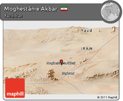 Satellite Panoramic Map of Moghestān-e Akbar