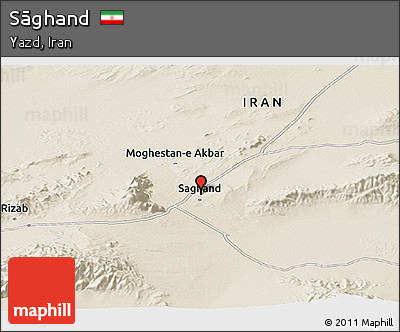 Shaded Relief Panoramic Map of Sāghand