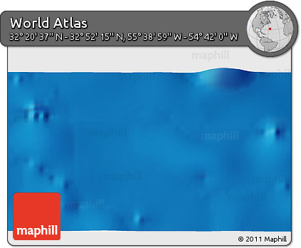 Shaded Relief 3D Map of the Area around 32° 36' 26" N, 55° 10' 29" W