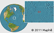 Satellite Location Map of the area around 32° 36' 26" N, 55° 10' 29" W