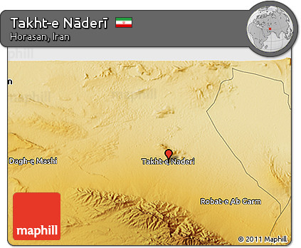 Physical 3D Map of Takht-e Nāderī