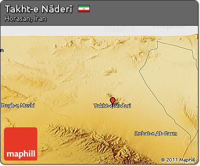 Physical 3D Map of Takht-e Nāderī