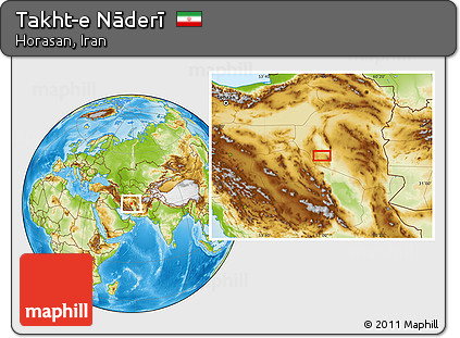 Physical Location Map of Takht-e Nāderī