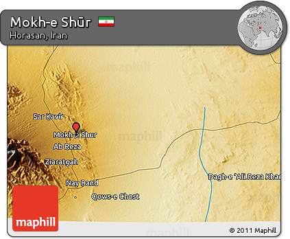 Physical 3D Map of Mokh-e Shūr
