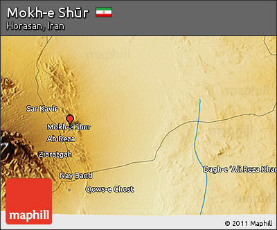 Physical 3D Map of Mokh-e Shūr