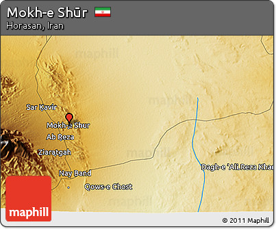 Physical 3D Map of Mokh-e Shūr
