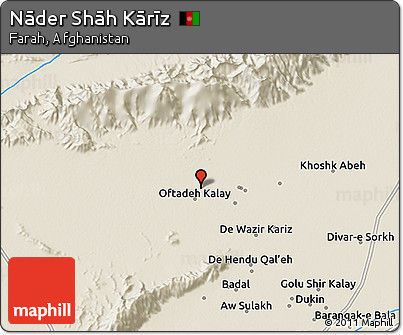 Shaded Relief 3D Map of Nāder Shāh Kārīz