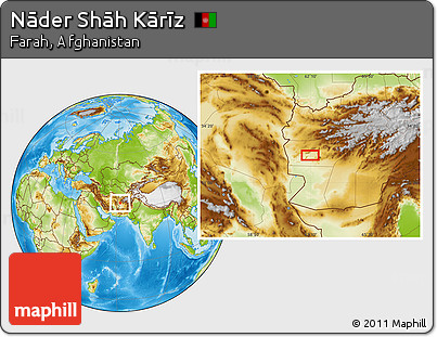 Physical Location Map of Nāder Shāh Kārīz
