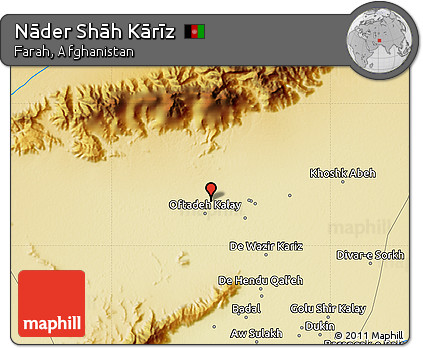 Physical Map of Nāder Shāh Kārīz