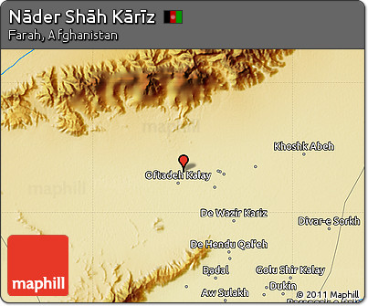 Physical Map of Nāder Shāh Kārīz
