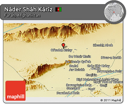 Physical Panoramic Map of Nāder Shāh Kārīz