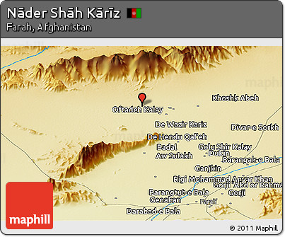 Physical Panoramic Map of Nāder Shāh Kārīz