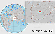 Gray Location Map of the area around 32° 36' 26" N, 64° 40' 30" E