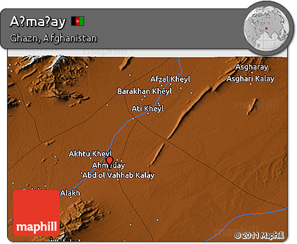 Physical 3D Map of Aḩmaḏay