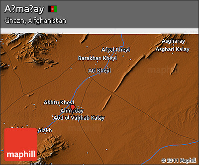 Physical 3D Map of Aḩmaḏay