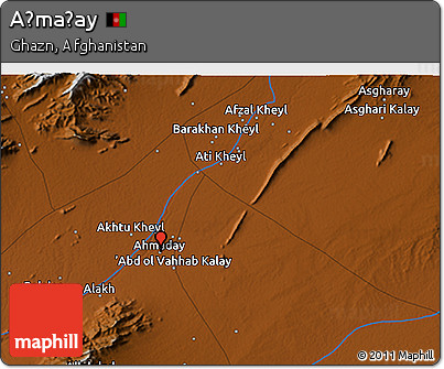 Physical 3D Map of Aḩmaḏay