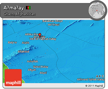 Political Panoramic Map of Aḩmaḏay