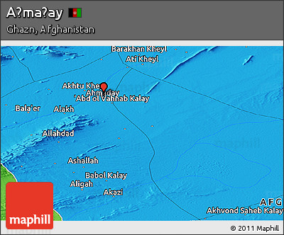 Political Panoramic Map of Aḩmaḏay