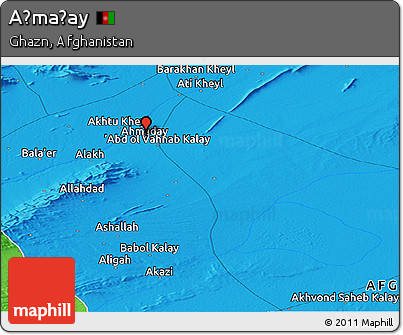 Political Panoramic Map of Aḩmaḏay