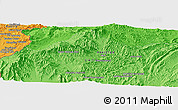 Political Panoramic Map of the area around 32° 36' 26" N, 69° 46' 30" E