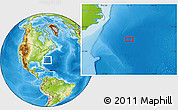 Physical Location Map of the area around 32° 36' 26" N, 72° 10' 30" W