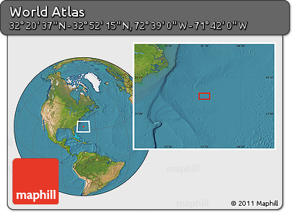 Satellite Location Map of the Area around 32° 36' 26" N, 72° 10' 30" W