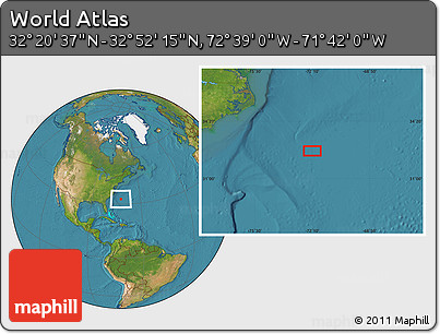 Satellite Location Map of the Area around 32° 36' 26" N, 72° 10' 30" W