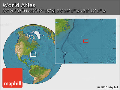 Satellite Location Map of the Area around 32° 36' 26" N, 72° 10' 30" W